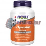 L-Tyrosine [Тирозин] (500 мг x 120 капс), NOW Foods