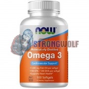Omega-3 [Molecularly Distilled] (500 шт по 1000 мг), NOW Foods
