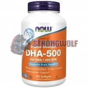 DHA-500 [Double Strength] (180 шт по 1000 мг), NOW Foods