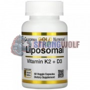 Liposomal Vitamin K2 + D3 (60 шт), California Gold Nutrition